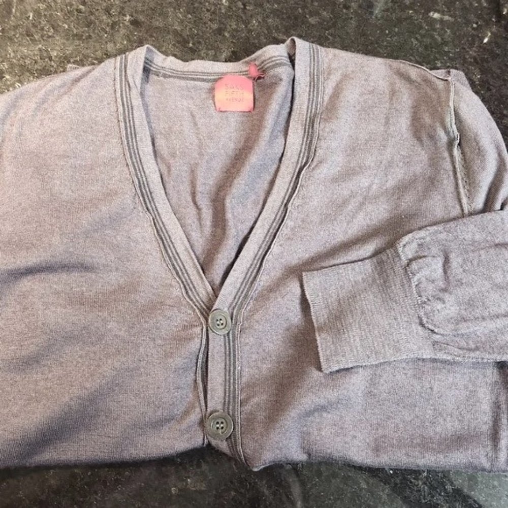 Saks Fifth Avenue Merino Cardigan - Gray - Size M